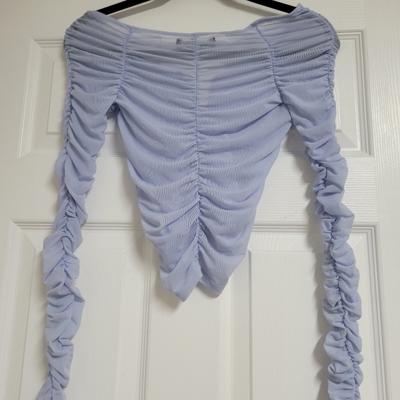 Urban Outfitters NWT  Light Blue Rouched  Top - Picture 5 of 9